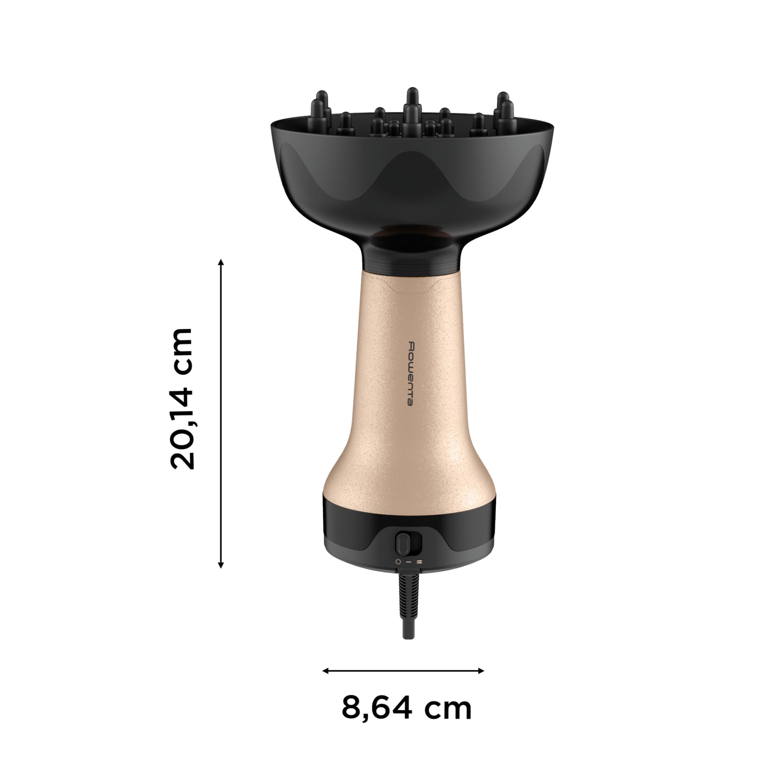 Rowenta Curl Harmony, Difusor de aire caliente, 3 en 1, Para cabellos rizado, Diseño ergonómico, 3 accesorios y neceser difusor de aire caliente CV7D30E0