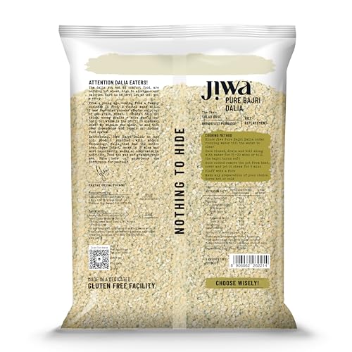 Image of Jiwa Pure Bajri Dalia | Cooks In 15 Minutes | Millet | Broken Pearl Millet Daliya | Gluten Free | 500 g (Pack of 3)