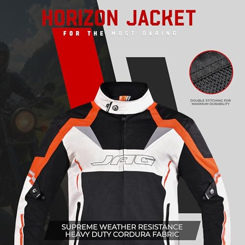 Image of J.A.G. JAG Mesh Motorcycle Jacket-Biker Jacket-CE Armored Motorbike Jacket Men-High Visibility Breathable Riding Jacket