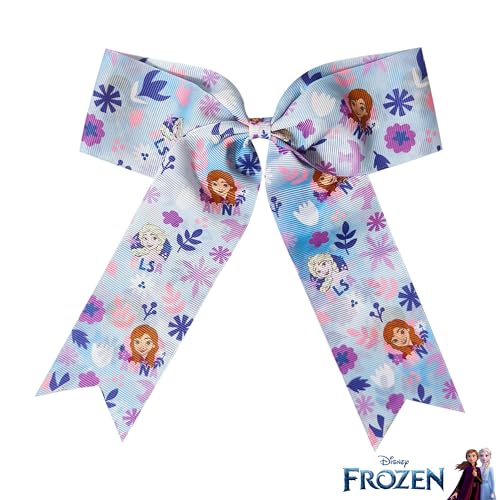 Image of LUV HER Disney Frozen Hair Bows For Girls - One Large Printed Hair Bow Featuring your Favorite Frozen Characters - Alligator Clip - Large Bows for Daily Styling or Special Occasions, Ages 3+