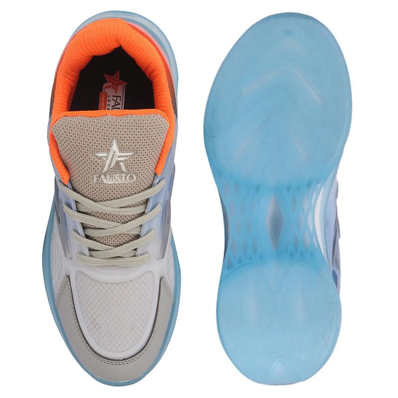 Image of FAUSTO Men's Sports Running Sneakers|Memory Cushion and Anti-Skid Bounce Back Phylon Sole|All Day Comfortable Walking Shoes|Gym and Training Shoes