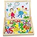 TONZE Puzzles Rompecabezas Magnéticos de Madera Juguete de Pizarra Magnética Doble Cara Tablero de Dibujo Juguetes Regalo Navidad Educativos Juego Puzzles Infantil Niños 3 4 5 Años