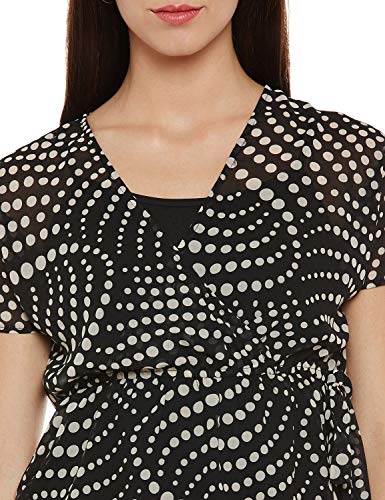 Image of oxolloxo Women's V Neck Polyester Short Sleeve Printed Top