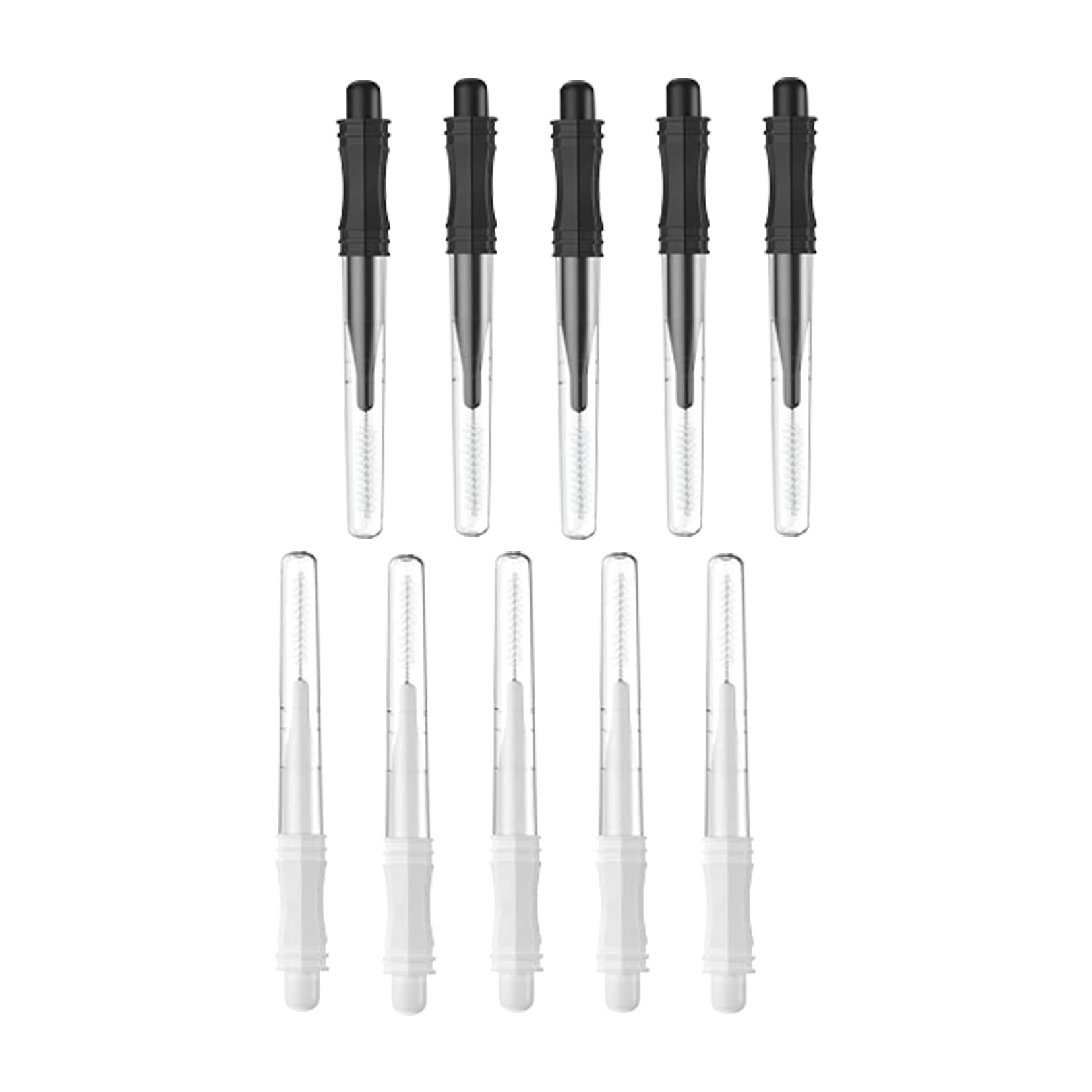 10pcs Eyebrow Brushes,Plastic Micro Brush with Cap Cosmetic Tool,2 Sizes Micro Eyebrow Brush,Brow Lamination Brush Makeup Tools for Eyebrows&Eyelashes,Eyelash Lift Extensions Brow Clean(White,Black)