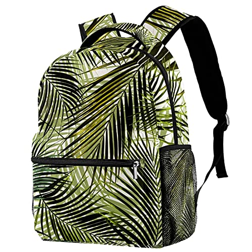 Sac à dos décontracté pour femme au motif de paume unique Multicolored-1
