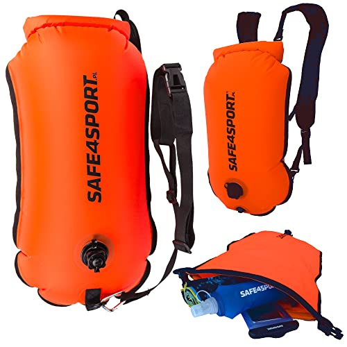 SAFE4SPORT Schwimmboje Erwachsene für Triathlon 28 L - Dauerhaft Wasserdichter Beutel UV...