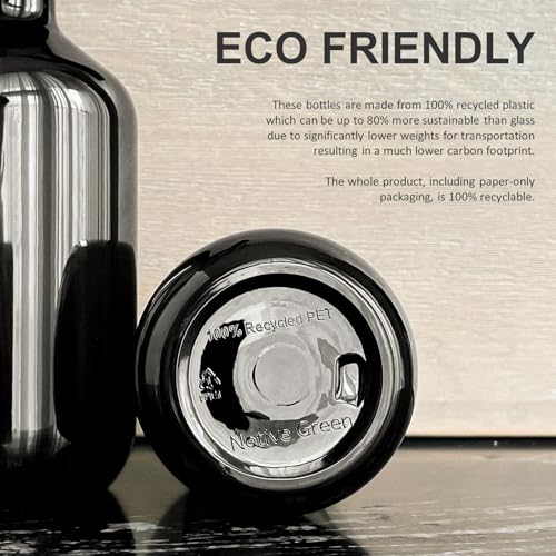 Recycled Plastic Pump Bottle Dispenser 3 x 500ml, Bathroom Bottles With Labels - Image 2