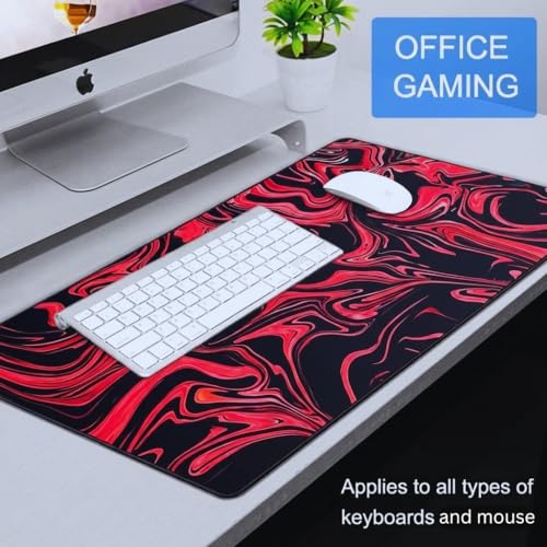 Image of Saco XXL Gaming Mouse Pad for PC - Large Desk Mat 900x400x3mm, Extended Non-Slip Rubber Base, Waterproof Surface, Marble Design, Big Keyboard Mouse Pad for Office & Home Setups