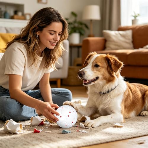 Générique Hundespielzeug, Ball, elastisch, bissfest, Fußball, für alle Rassen, klein, mittel, groß, Wohnzimmer, Balkon, Garten, Camping-2
