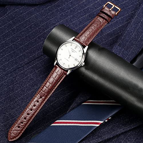 Image of Moran Alligator Leather Quick Release Watch Band 18mm 19mm 20mm 22mm 23mm 24mm Replacement Genuine Crocodile Leather Loop SmartWatch Strap for Men Women
