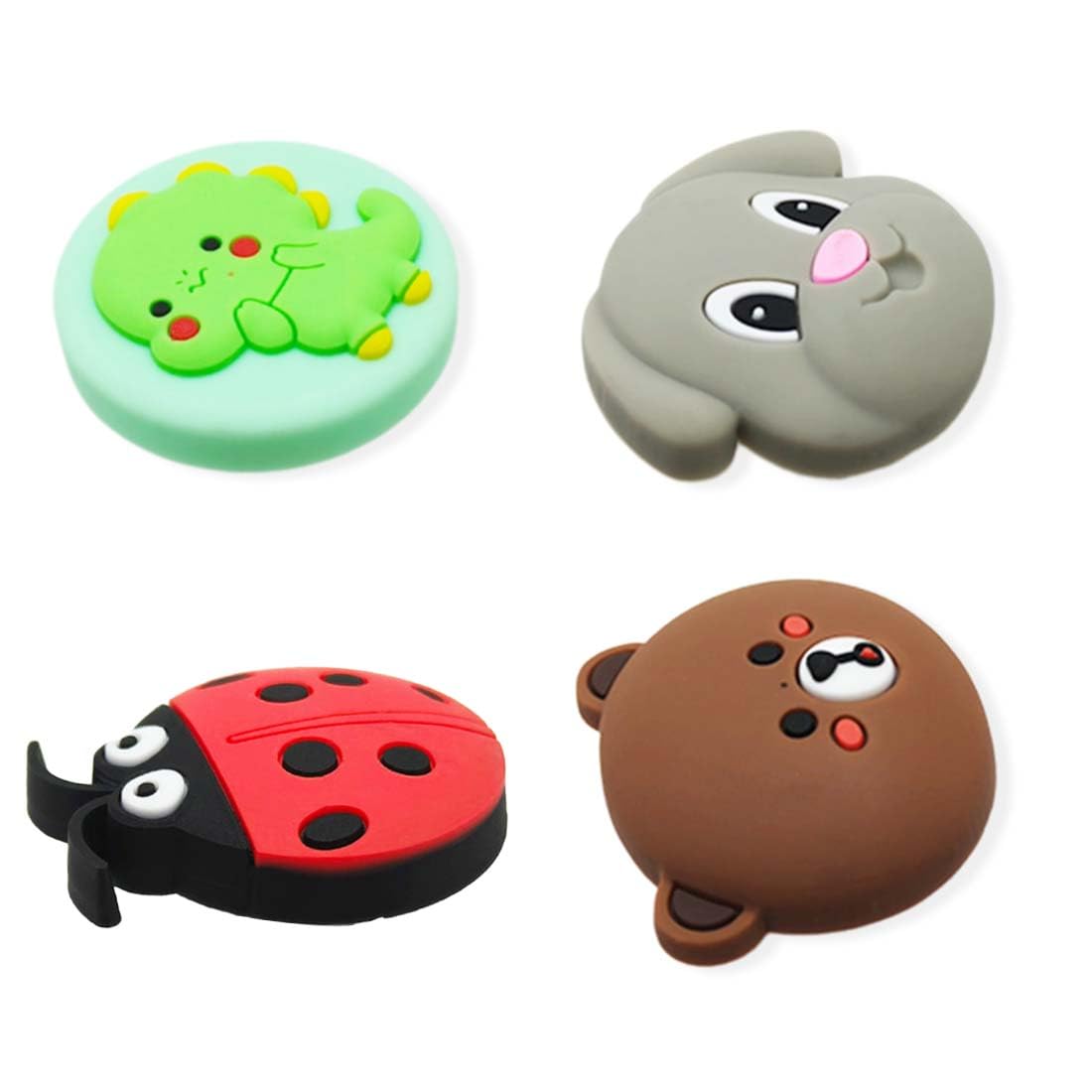 Lot De 4 Poignée Meuble Boutons D'Armoire En Caoutchouc Pour Chambre D'Enfant Boutons De Meubles En Forme D'Animal Pour Enfants Boutons D'Armoire Avec Vis Poignées Pour Armoires