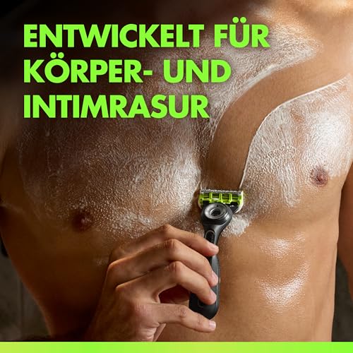 GilletteLabs Body & Intimate Rasierer Herren, Intimrasierer Mann mit Schutz Vor Eingewachsenen Haaren und Reizungen — Inkl. 1 Rasierhandstück für Körper und Intimbereich, Duschhalterung und 5 Klingen 6