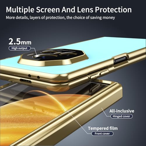 Étui pliable pour Honor Magic V3 avec protection d'écran AG dépoli bleu ciel