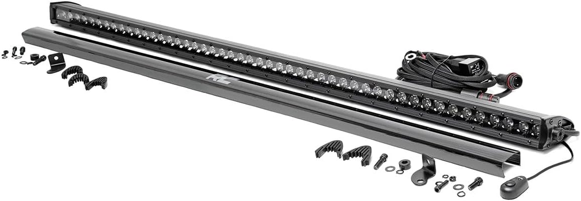 Rough Country 50" Single Row LED Light Bar - 19,200 Lumens Cree LEDs, 240W Spot Beam, Off-Road Waterproof Lighting for Jeeps, Truck & UTV