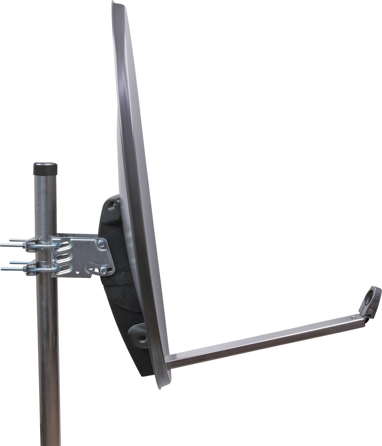 Schwaiger 714197 Digital Sat antena (75 x 85 cm) con LNB de brazo y Mash Projector, antracita, espejo de aluminio – para recibir DVB-S/S2 en Full HD, 3d y 4 K (Ultra HD)