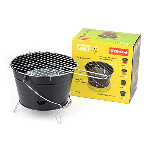 Ferraboli barbecue/grill/plancha-barbecue à charbon de bois campergrill noir