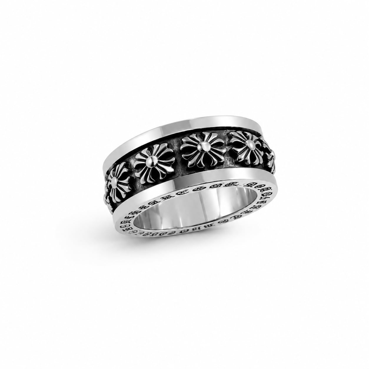 Zen Chrome Spinner Ring for Men | Rotating Fidget Band | Premium 316L Stainless Steel | Scratch Resistant | Anti Tarnish | Skin Friendly-image-47