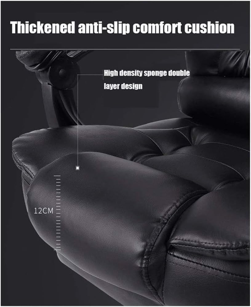 Silla ejecutiva ergonómica de Oficina con Estructura de aleación de Aluminio, Respaldo reclinable, Altura Ajustable, cojín de Esponja de Alta Densidad y Base giratoria. Cómoda