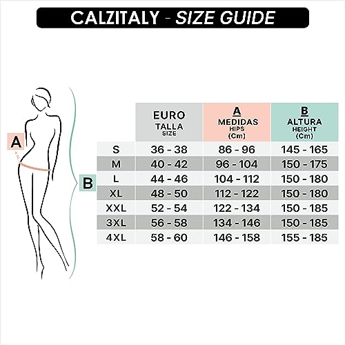 CALZITALY Leotardos de Lana para Mujer, Medias de Lana Merino, Panty Opaco | Negro, Gris, Azul Marino, Violeta, Verde, Marrón, Beige | S, M, L, XL | 100 DEN | Made in Italy (L, Negro)