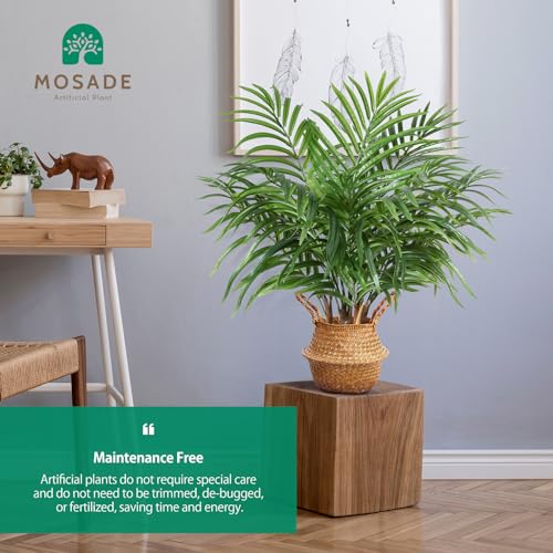 MOSADE-Artificial-Palm-Tree-28Inch-Fake-Potted-Areca-Palm-Plant-with-Handmade-Seagrass-Basket-Perfect-Faux-Tree-Home-Decor-for-Indoor-Outdoor-Office-Porch-Balcony-Bedroom-Bathroom-Gift MOSADE Artificial Palm Tree 28Inch Fake Potted Areca Palm Plant with Handmade Seagrass Basket Perfect Faux Tree Home Decor for Indoor Outdoor Office Porch Balcony Bedroom Bathroom Gift