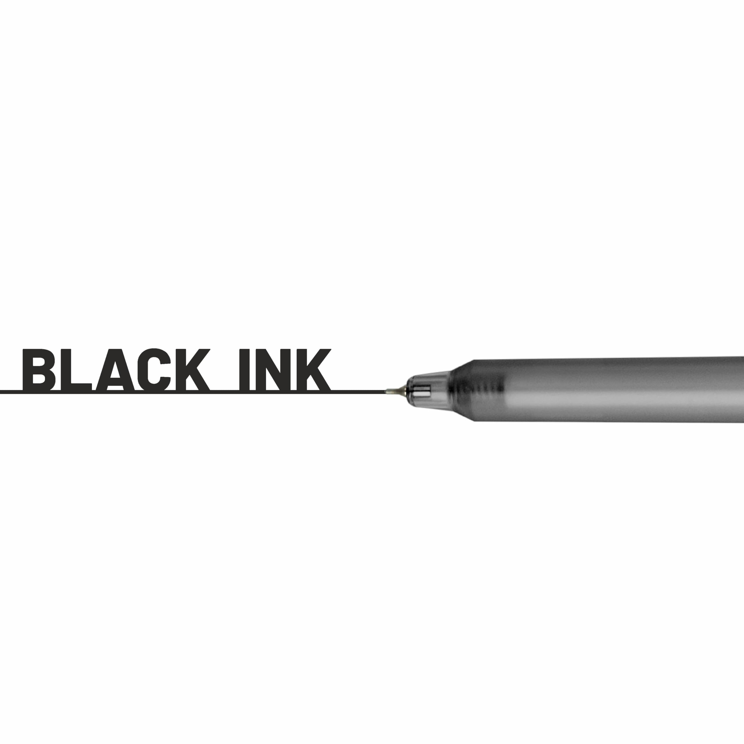 Anupam Sylent Roller - Bolígrafo de gel de 0,7 mm, impermeable, suave, de secado rápido, tinta oscura, agarre cómodo, bolígrafo de examen y oficina, tinta negra, recargable (negro, paquete de 4)