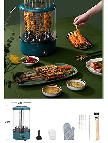 Tischgrill Vertikalgrill Elektrischer Schaschlikgrill, Inkl 12 Spieße, Schaschlik Elektrogrill Standgrill Ideal Für… – Bild 3