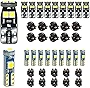 12V White T5 37 74 73 2723 2721 T10 158 168 194 2825 with Socket Instrument Cluster Light LED Bulb Replacement Dashboard Panel Gauge Indicator Lamp PC74 PC37 PC118 PC168 PC175 PC194 PC195 PC160 PC161