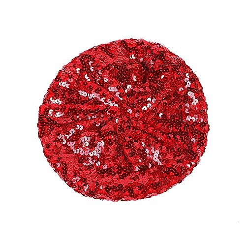 Generisch Boina elegante con detalles de lentejuelas brillantes para una noche elegante Ocasiones festivas, rojo, Talla única