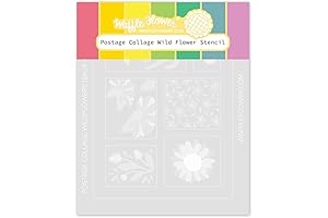 Postage Collage Wild Flower Stencil by Waffle Flower Stamps and Dies