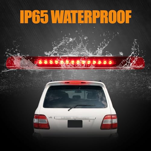 Image of Third 3rd Brake Light LED for 1998-2007 Toyota Land Cruiser, High Mount Rear Brake Lights Assembly for 98-07 Toyota Land Cruiser without Spoiler, Waterproof Center Cab Lamp Stop Light (Red)