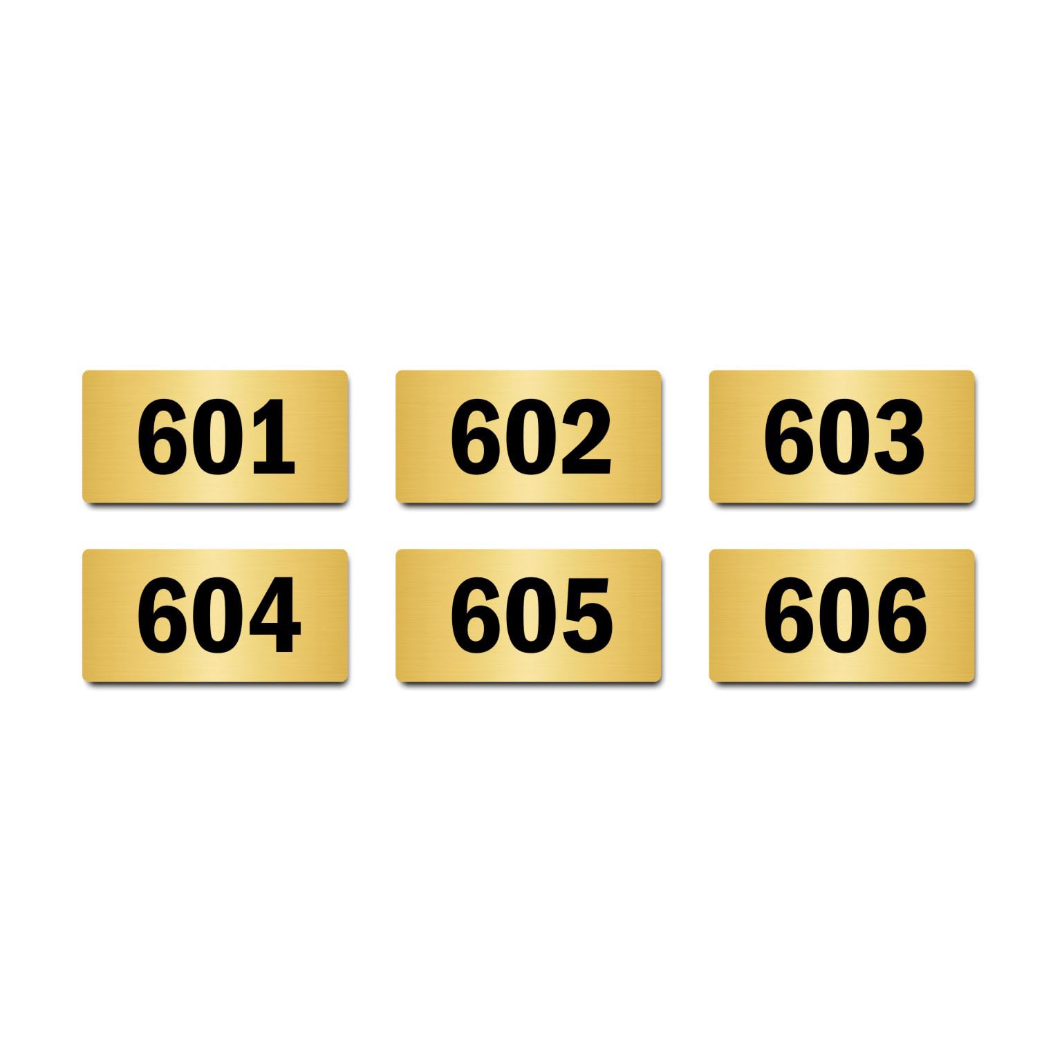 Door Numbers 601 to 606 Acrylic Board Small Gold Color 2mm Thick 4 x 2 Inches Pack of 6. Suitable for Sixth Floor Buildings, Flats, Apartments, Racks, Shelfs for Arranging | Mindcraftz-image-42