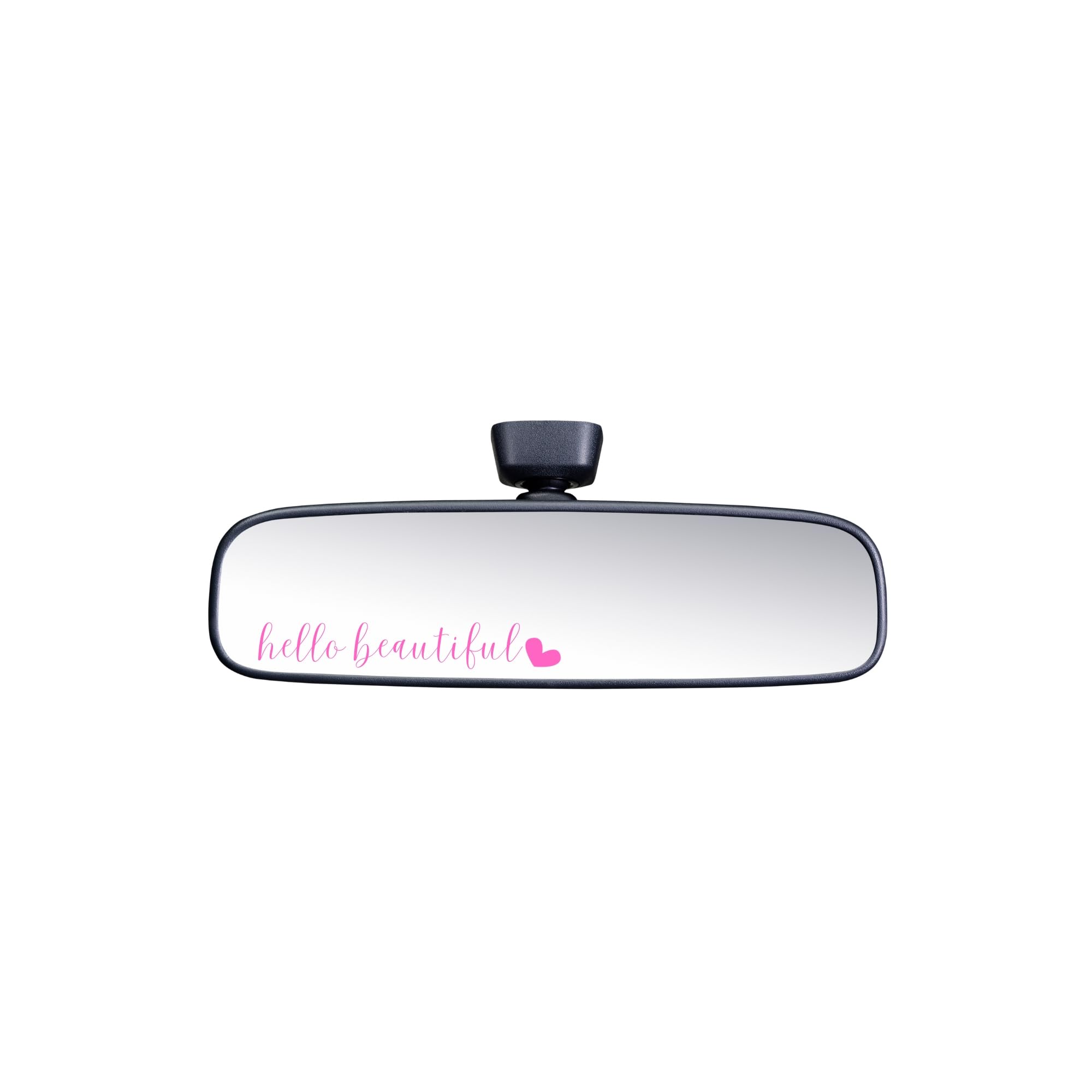 5x Hello Beautiful Inspirational mirror decal mirror quotes 3x0.54 inches Vanity mirror Stickers, Car Decal for women, rear View Mirror Vinyl Decal for cars, etc (PINK, hello beautiful)