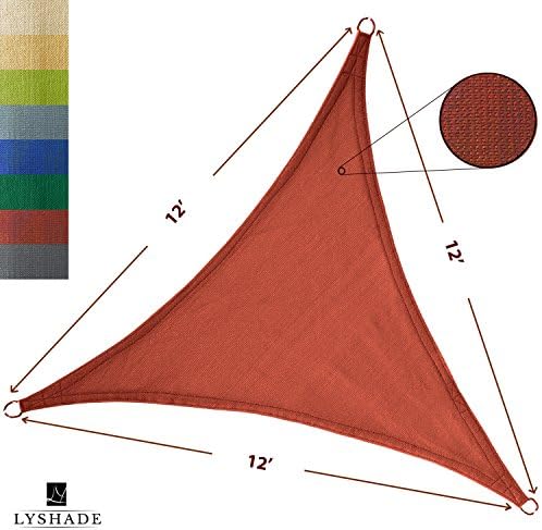 12' x 12' x 12' Triangle Sun Shade Sail Canopy (Terracotta) - UV Block for Patio and Outdoor