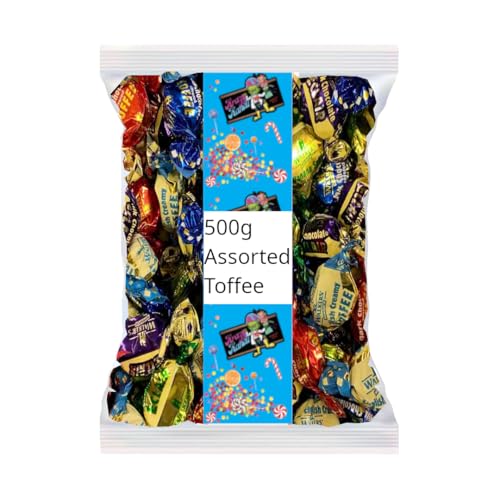 Walkers Assorted Toffee Bag - 500g | Classic British Sweets & Candies | Perfect for Sharing Parties & Gifts | Rich Creamy Toffee Assortment