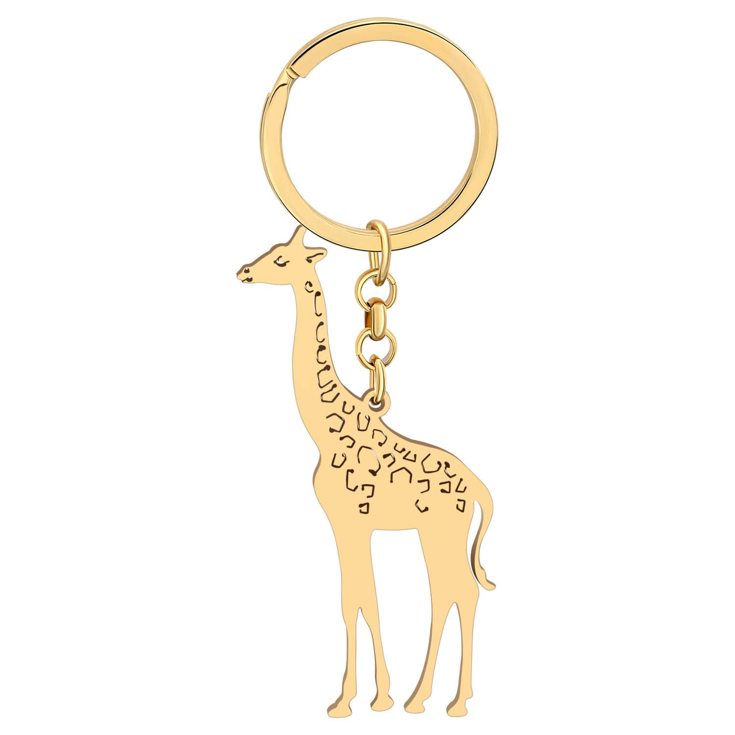 LONYOO Stainless Steel Keyring Giraffe Keychain Accessories for Women Girls Boys Backpacks Car Keys Wallet Charms
