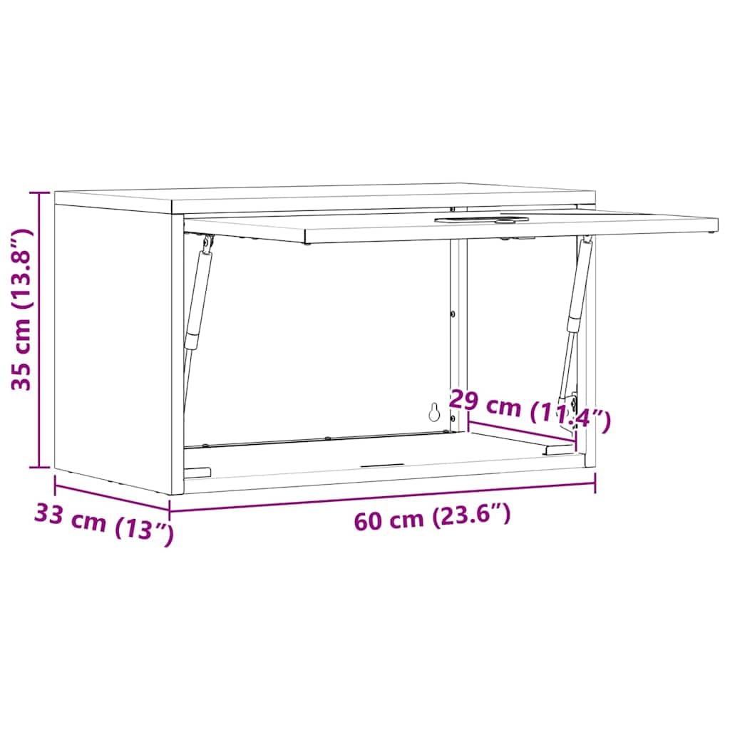 Armadio a muro per garage nero in acciaio verniciato 60 x 33 x 35 cm con porta a filo, chiusura a catenaccio, montaggio a parete salvaspazio ideale per organizzazione e sicurezza