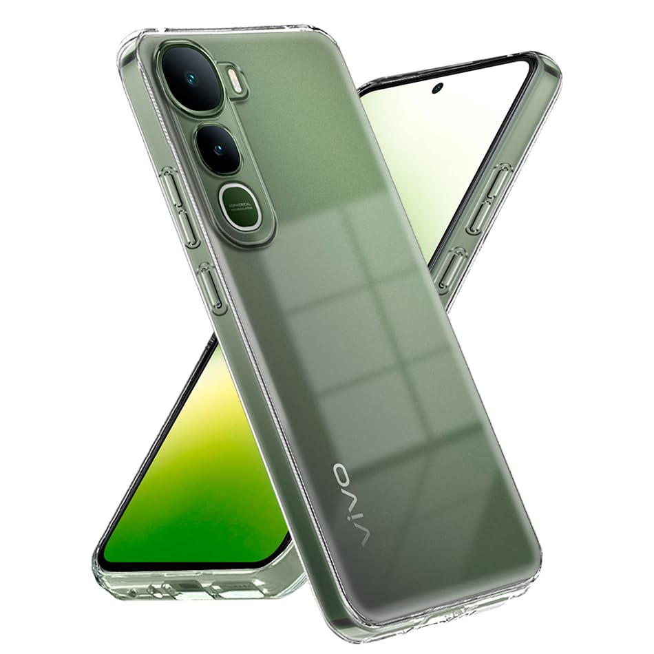 Image of Fashionury Crystal Clear Case for Vivo Y400 5G | Yellowing Resistance | Transparent TPU Silicone | Raised Camera Lips | Slim Transparent Cover