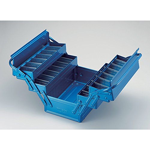 Image of TRUSCO GT-350-B 3-Tier Tool Box, 13.8 x 8.7 x 13.4 inches (352 x 220 x 343 cm), Blue