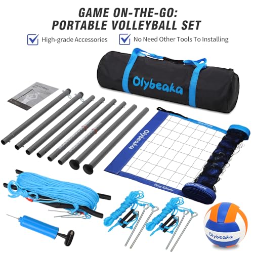 image for Olybeaka Outdoor Professional Volleyball Net Set for Backyard Beach wi