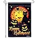 Produktbild Qpout Halloweenfest Fahne Happy Halloween Flagge Happy Halloween Kürbisse Flagge Halloween Garten Dekorationen Hausflagge Gartenflagge Jack O'Lantern deko, 12 X 18 Inch