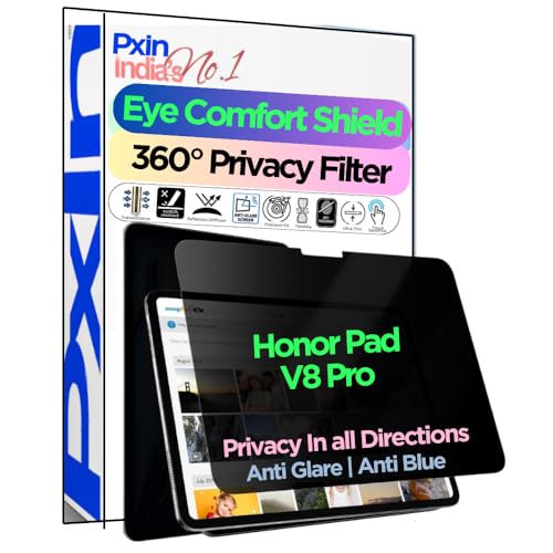 Image of PxIn Tablet Privacy Screen Guard compatible with Honor Pad V8 Pro | No.1 | Anti Glare | Anti Blue Light | Anti UV | 4 Way Privacy Filter | 360 Privacy | Eye Protect