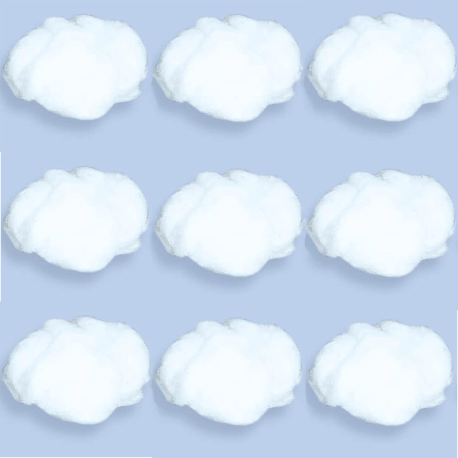 tchrulesCotton Simulation Cloud Decorations 3D Artificial Fake Clouds Props, Clouds for Ceiling, Room DIY Cloud Decor Art Stage Wedding Party for Stage Show Party Decor (9pcs Medium Clouds)