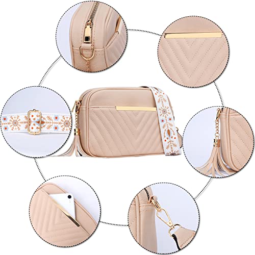 KKXIU Quilted Small Crossbody Bag for Women and Teen Girls Stylish Shoulder Purse with Wide Strap2