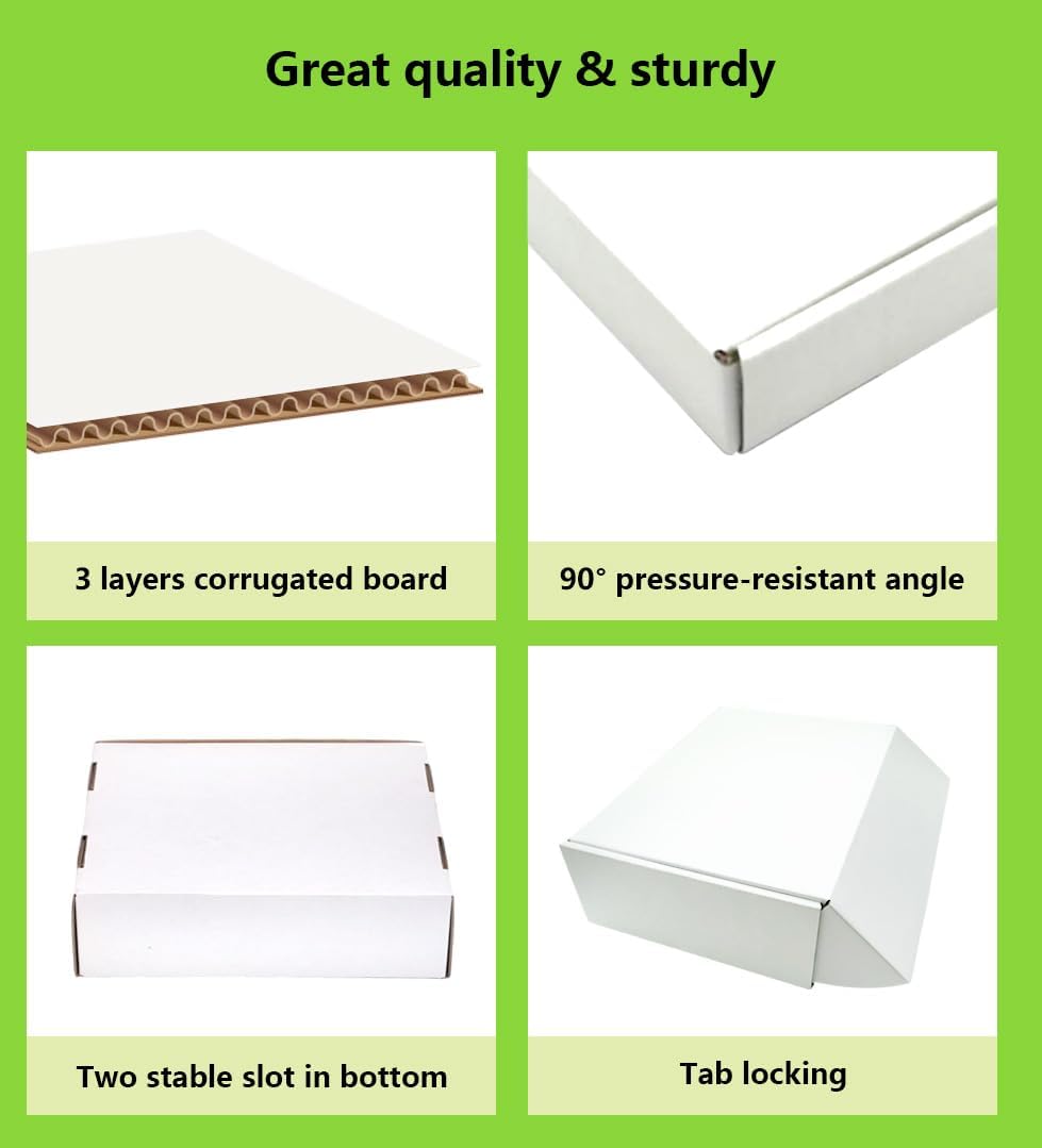 12x9x4 inches Shipping Boxes 20 Pack,TUKYLIL White Corrugated Cardboard Box,Mailer carton for Packaging Small Business,Gifts,Craft,Jewelry,daily supplies