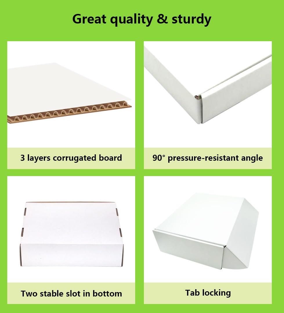 Cajas de envío de 7 x 5 x 1 pulgadas, paquete de 25 unidades, caja de cartón corrugado blanco, cajas de correo para embalaje de pequeñas empresas, regalos, manualidades, joyas, suministros