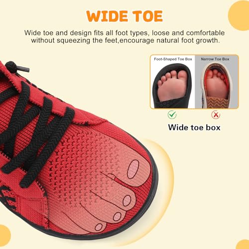 Image of JOINFREE Toddler Shoes Girls Boys Wide Barefoot Shoes Minimalist Walking Sneakers Zero Drop Slip on Tennis Shoe Breathable Naturally Flexible