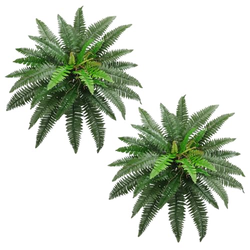 T-GRNOVA 36' Artificial Boston Ferns Bush Plants, Set of 2, Large Faux Ferns Hanging Decor with...