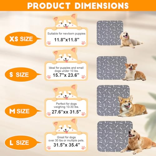 Image of 2PC Puppy Pads with Pheromones, Washable Puppy Pee Pads for Dogs Reusable Puppy Pads for Dogs and Cats - Leak & Odor Proof, Non-Slip Base Training Pads for Home & Travel(with Pet Hair Removal Gloves)