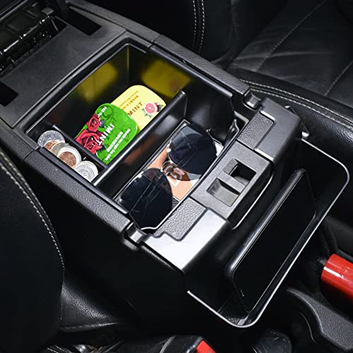 Tacobro Center Console Organizer Tray For Jeep Wrangler Jk And Jku 2011-2018 Accessories, Unlimited And 2 Door, Including Rubicon, Sport, Sahara Storage Box Insert Tray,Not For 2018 Jl/Jlu, Red Trim #TOP7