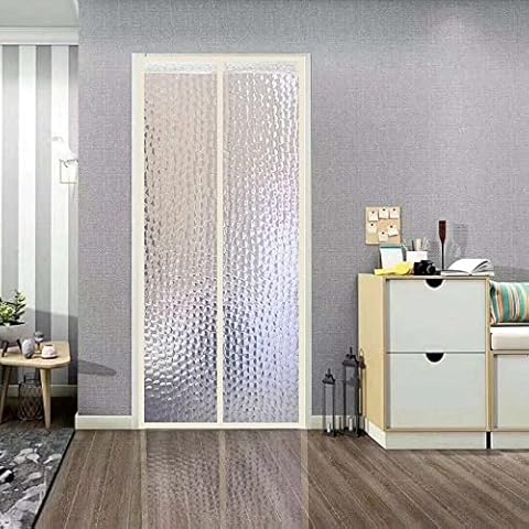 Magnetic Thermal Insulated Door Curtain, Self-closing Insulated Door Curtain for Bedroom, Air-conditioned Room, Patio, Kitchen, Magnetic Screen Door, Easy to Install,W×H-90×200cm(35×79in) Cover